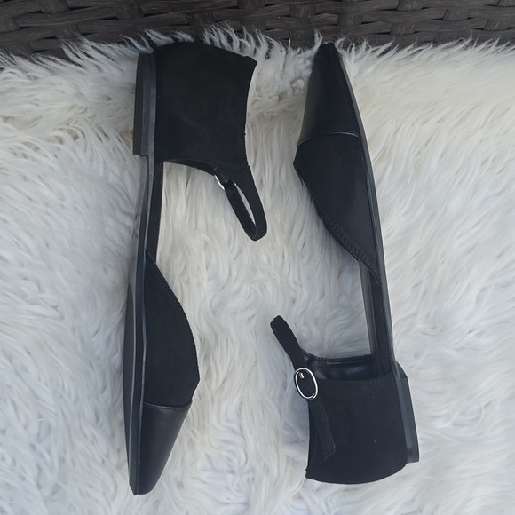 Marc Fisher Elesia2 Black Pointed Toe Ankle Strap Ballet Flats Sz.9 Whimsigoth - Picture 12 of 13